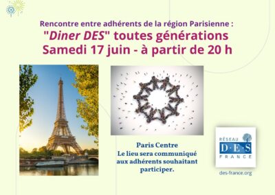 17 juin 2023 : rencontre entre adhérent.es de la région Parisienne : il est encore temps de vous inscrire !
