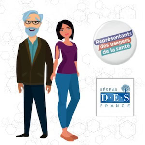 Silhouettes Représentant des Usagers Avec Badge Et Logo Réseau DES France - mai 2025